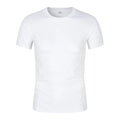 Men's solid colour CVC cotton short-sleeve t-shirt in black or white with round neck