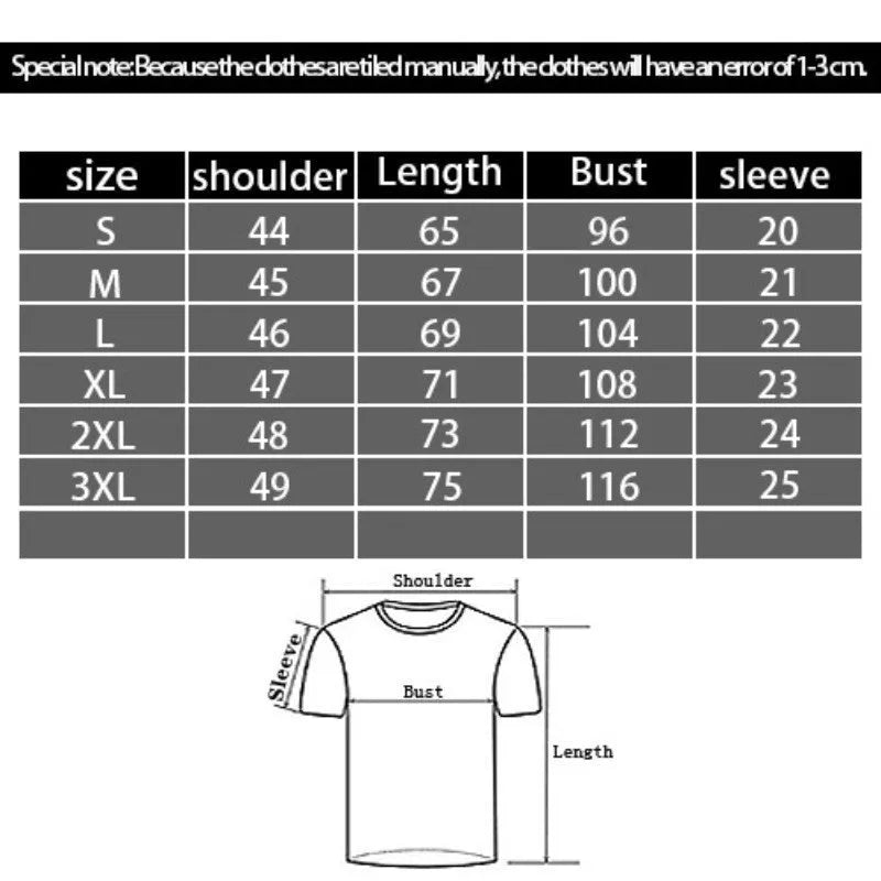 Men's black T-shirt with 3D digital printed cartoon pattern, round neck, and short sleeves in loose fit