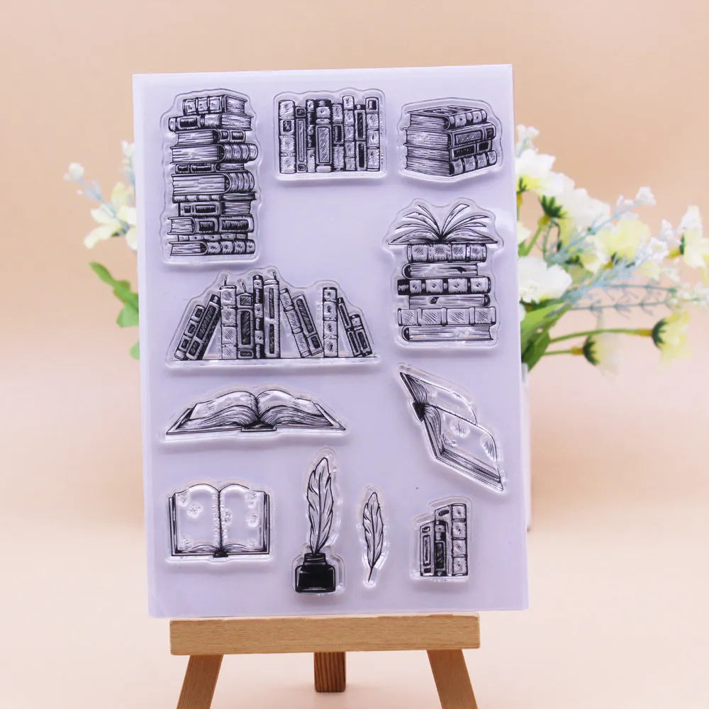 Transparent silicone stamp measuring 11x16cm with seal pattern for handmade greeting cards