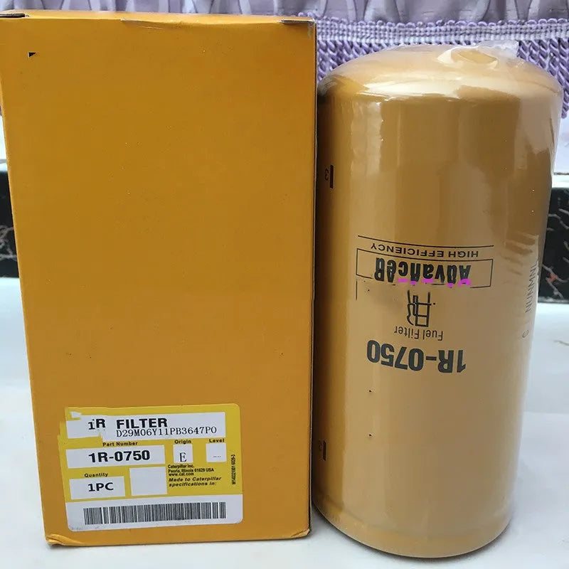 1R-0750 diesel fuel filter element with filter paper construction for 120°C operating temperature