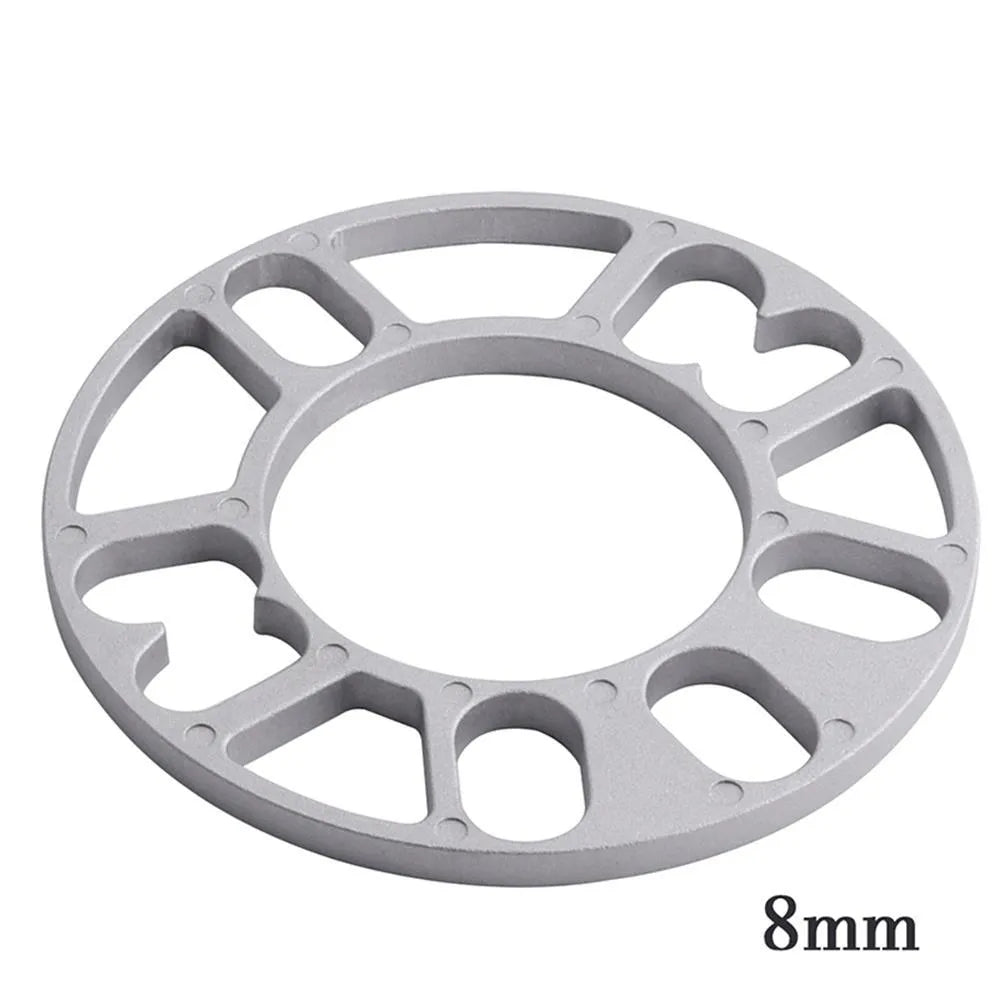 Automotive wheel hub widening gasket showing thickness options from 3mm to 10mm for wheel offset adjustment