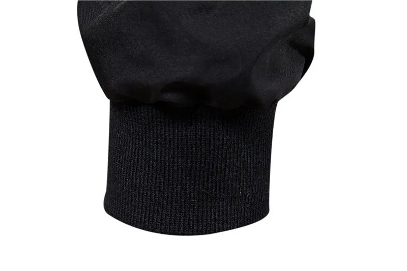 Men's thin casual jacket in polyester fibre showing continental sizing options and solid colour choices