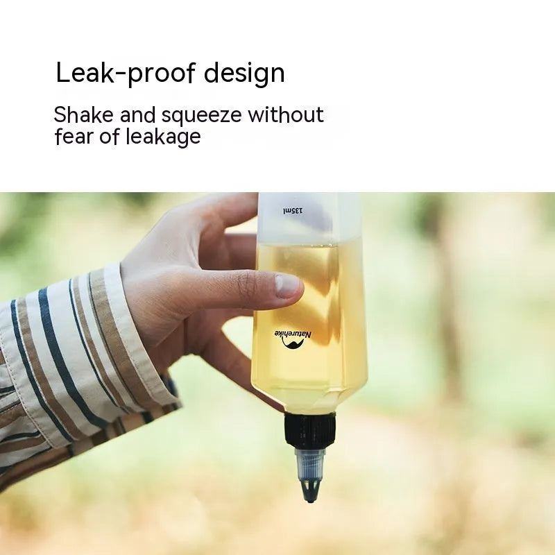 Naturehike modern minimalist six-piece plastic seasoning bottle set for outdoor use.