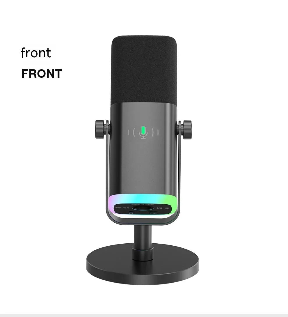 Dynamic noise reduction microphone in black, pink, or white with optional black or white bracket