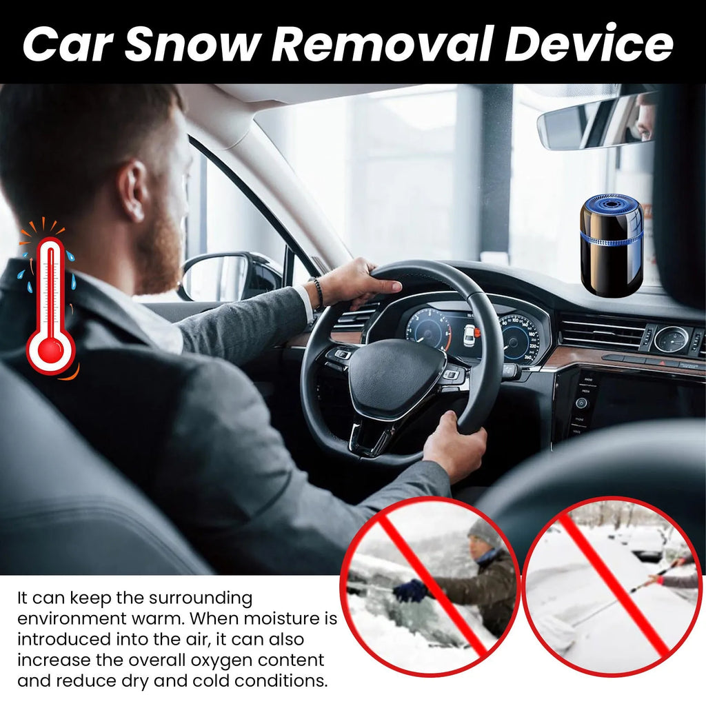 Compact car windscreen de-icing defroster tool measuring 5.6 by 6.8 centimetres.