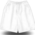 White women's polyester shorts on a hanger, available in sizes S to 5XL.