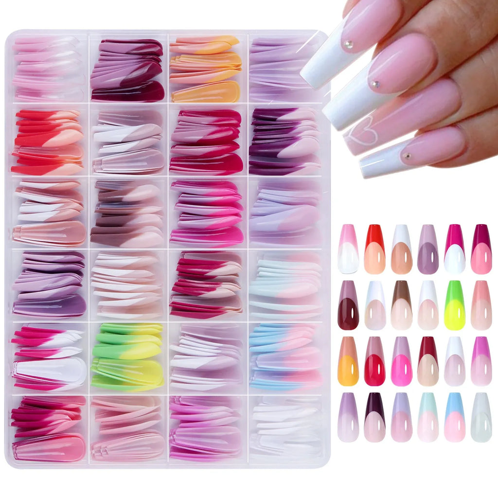 Box of 288 French wear seamless removable nail stickers in sweet and hot girl styles.