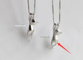 S925 sterling silver cat necklace with box chain, available in frosted or glossy finish