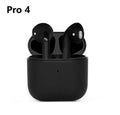 White and black Sports Pro4 wireless Bluetooth headphones with in-ear design for sports activities