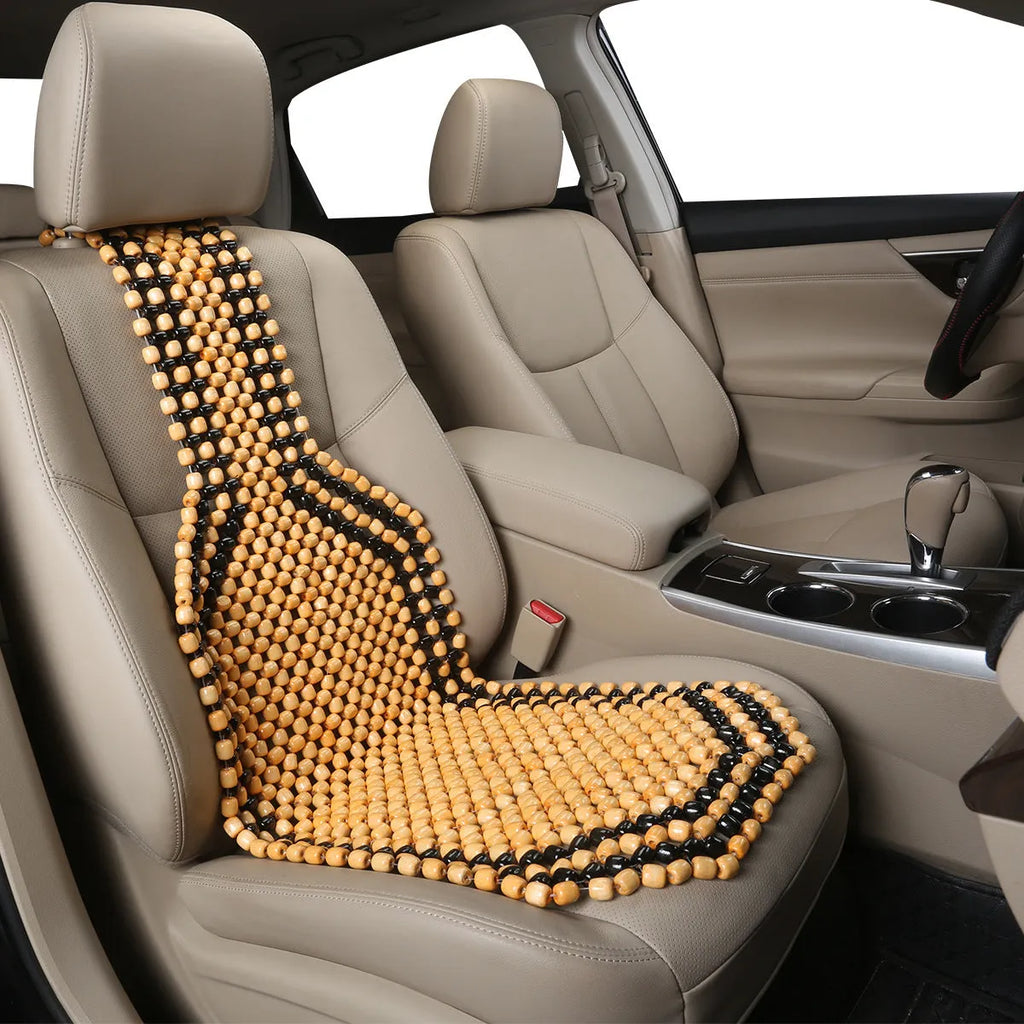 Universal car seat cushion for summer ventilation in beige or black colours