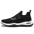 Flyknit low-top casual running shoes in black with mesh lining and flat heel design