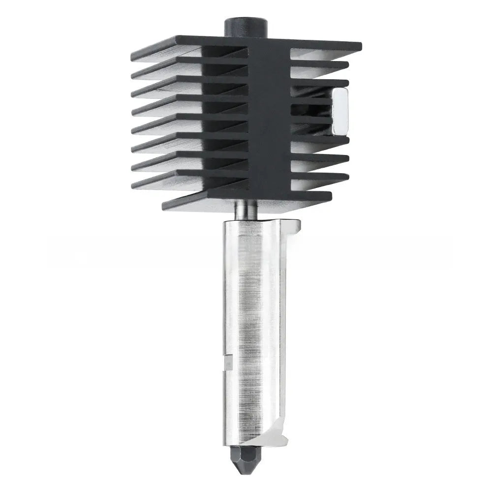 Hardened steel hot end nozzle assembly for Bambu Lab A1 Mini 3D printer with black silicone sleeve