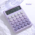 Dopamine gradient colour desk calculator in violet, cherry blossom powder, glacier blue, or mint green with ABS plastic construction