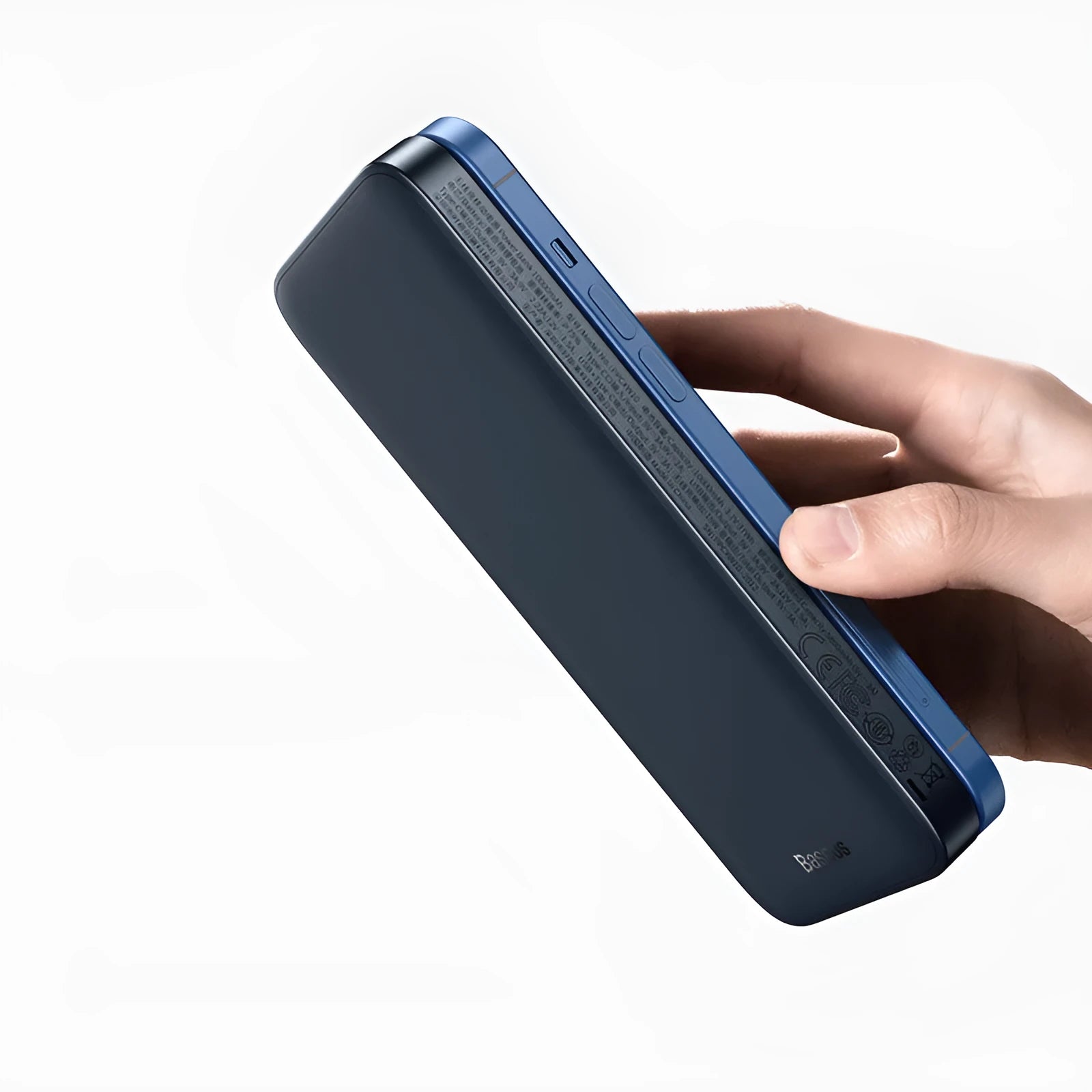 Baseus magnetic wireless 10000mAh power bank in blue with multiple USB ports