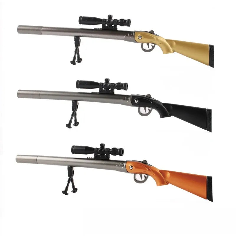 Eating Chicken 98K sniper rifle model black gel pen with 0.5mm tip on a white background.