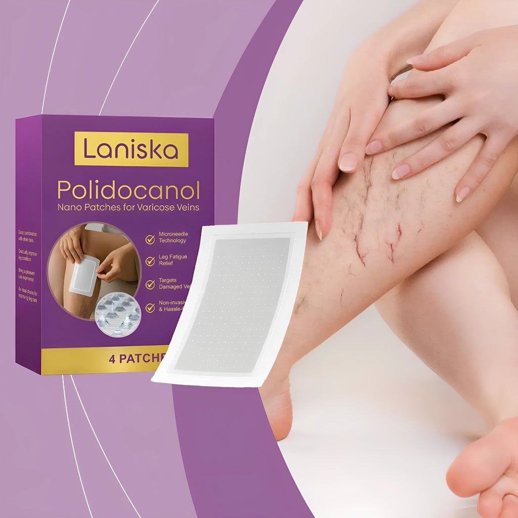 Four micro needle leg care patches in open packaging for skin nourishment and moisturising.