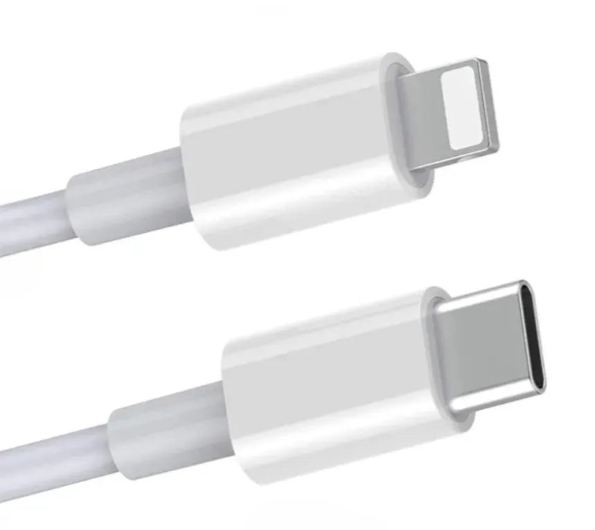 White British 20W PD fast charger with UK plug and Type-C cable on a table