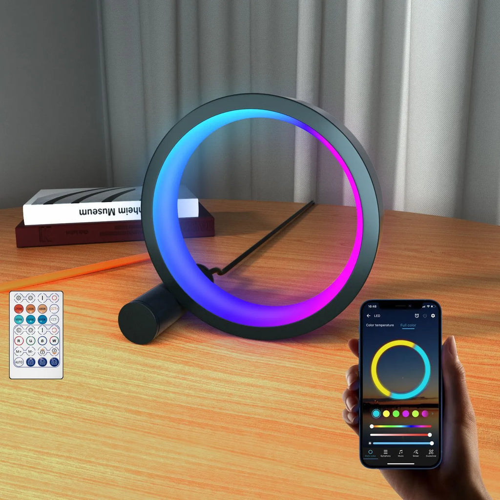 Smart LED night light with music sync and colour-changing capabilities in aluminium alloy housing