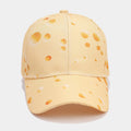 Personalised cheese pattern peaked cap with full print design and adjustable strap