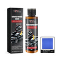 100ml bottle of beeswax scratch repair liquid with a square applicator cloth for cars and furniture.