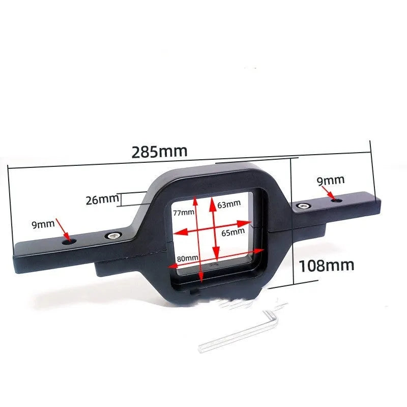 Black aluminium alloy LED light mounting bracket for a Jeep Wrangler off-road vehicle