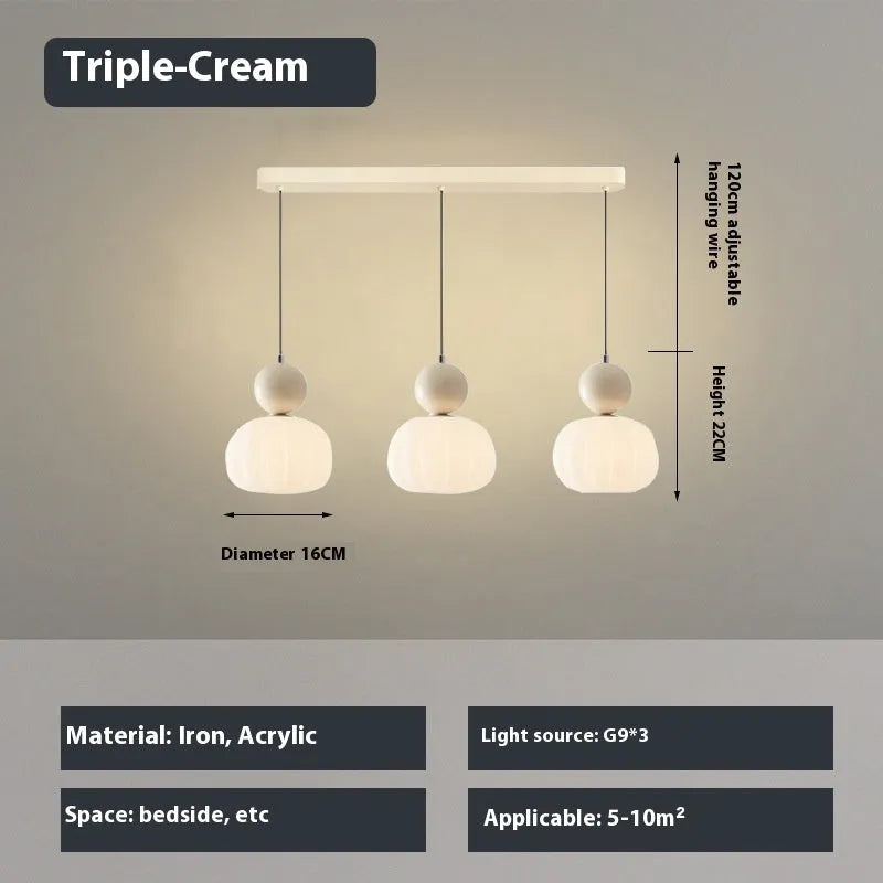 Nordic style pumpkin chandelier with alloy construction for bedroom ceiling mounting