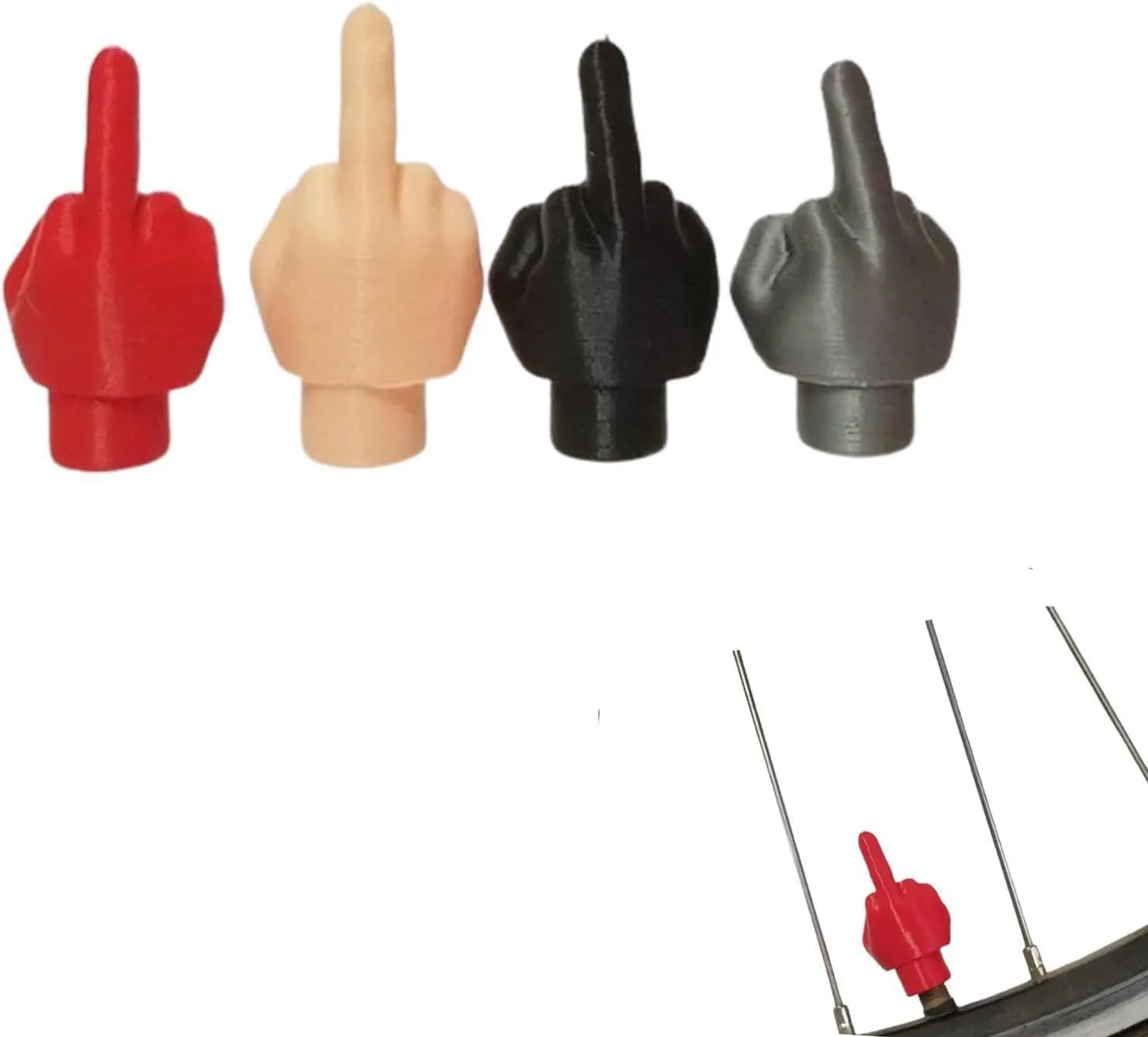 Four black and four skin colour latex tyre valve caps with 11mm diameter for car maintenance
