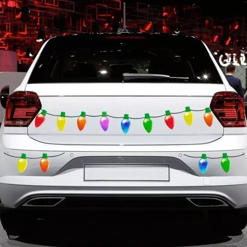 Magnetic reflective Christmas light bulbs with white honeycomb material for car and refrigerator decoration