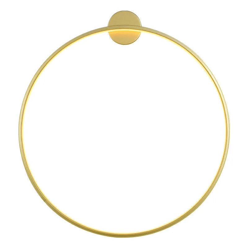 Ring wall lamp with acrylic shade and iron body, 30cm or 50cm diameter, black or gold, 220V LED