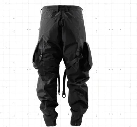 Waterproof paratrooper trousers in 100% polyester fibre with straps, thick section, sizes S to XL