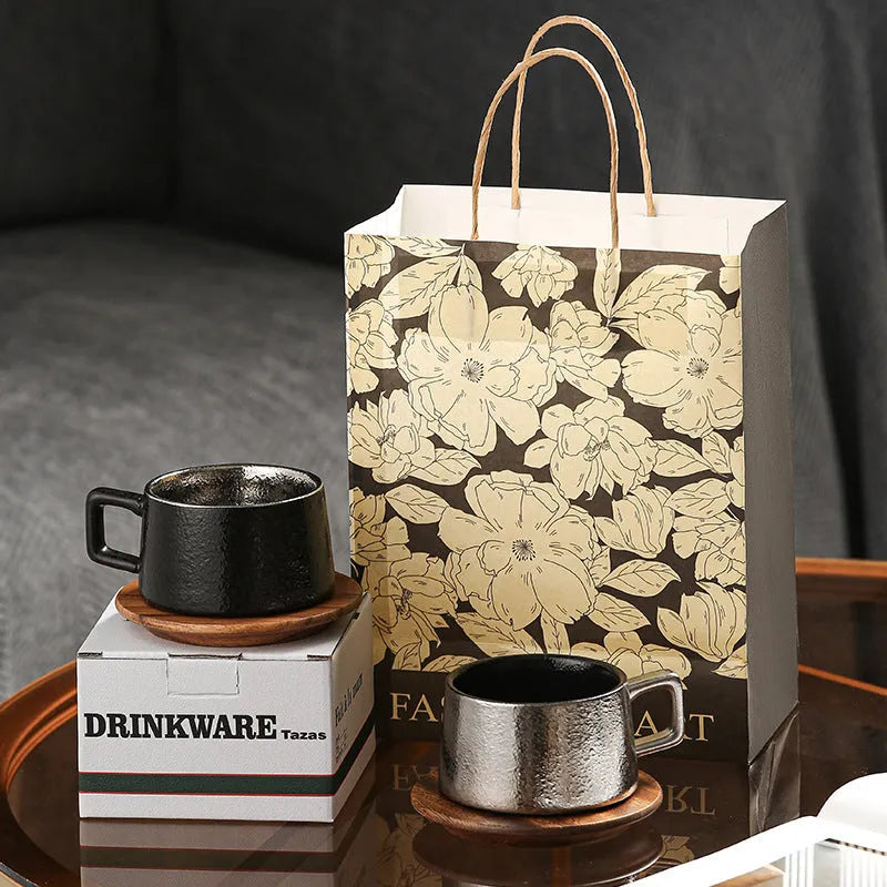 Office gift tumbler coffee cup suit with gold or silver plating in gift box packaging