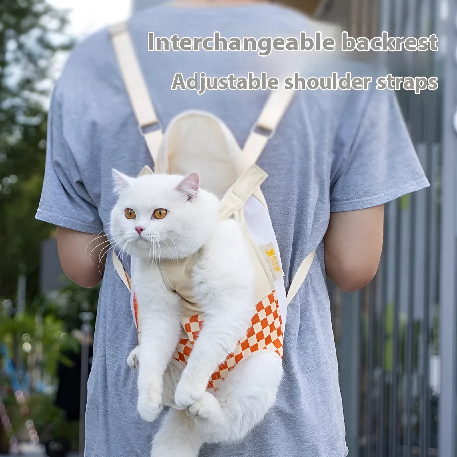 Soft non-woven polyester canvas pet backpack for cats available in three sizes and colours