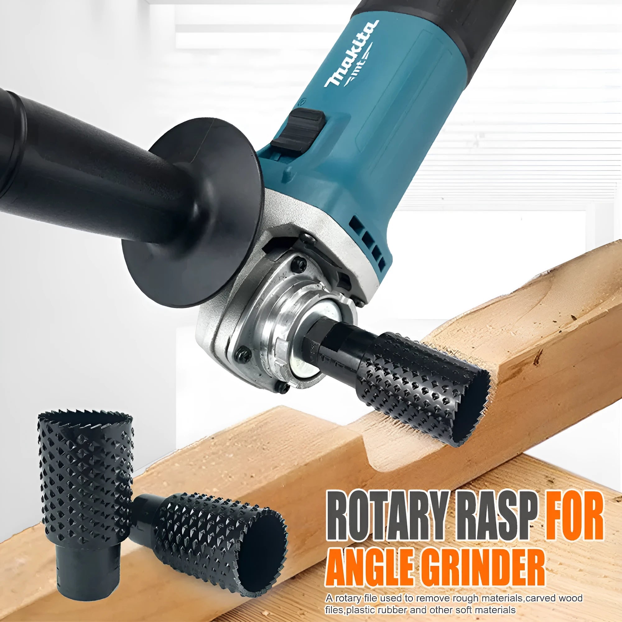 Spherical angle grinder grinding head with M10 and M14 threads for woodworking
