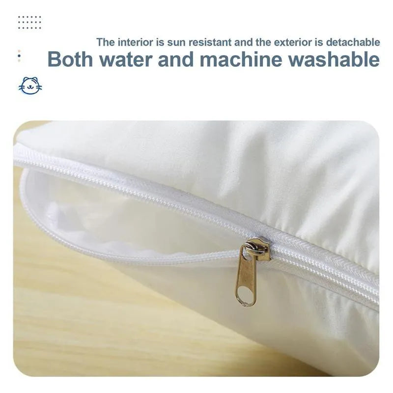 Winter cat bed house with removable pillow cushion in sleeping bag design
