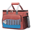 Fish pattern insulated cooler bag in Oxford cloth with EVA insulation, 15-18L capacity, medium and large sizes
