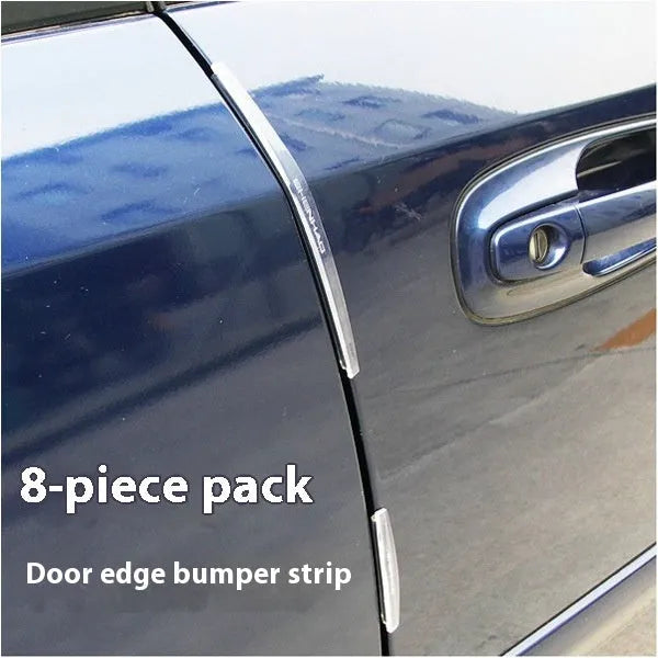 White plastic car door side bumper strip measuring 1.5cm wide with adhesive backing for scratch protection