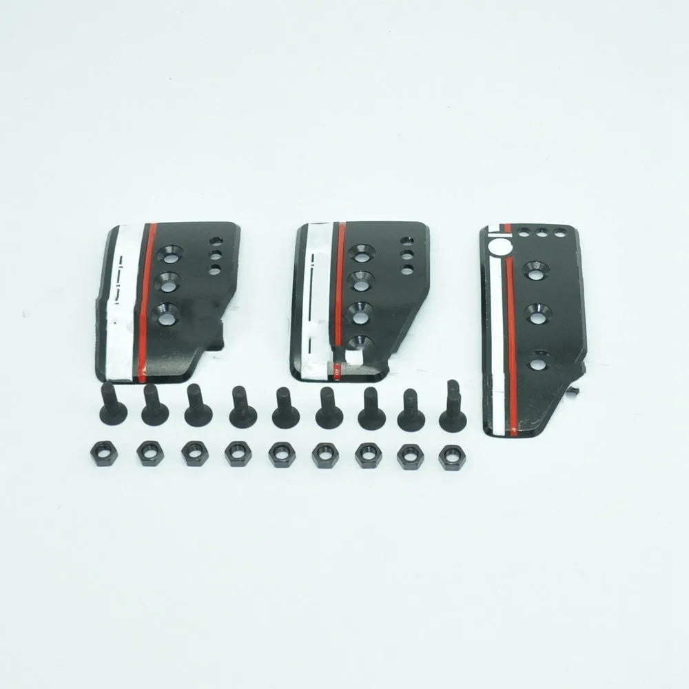 Aluminium alloy manual transmission car pedal set with brake, accelerator, and clutch pedals in black or grey