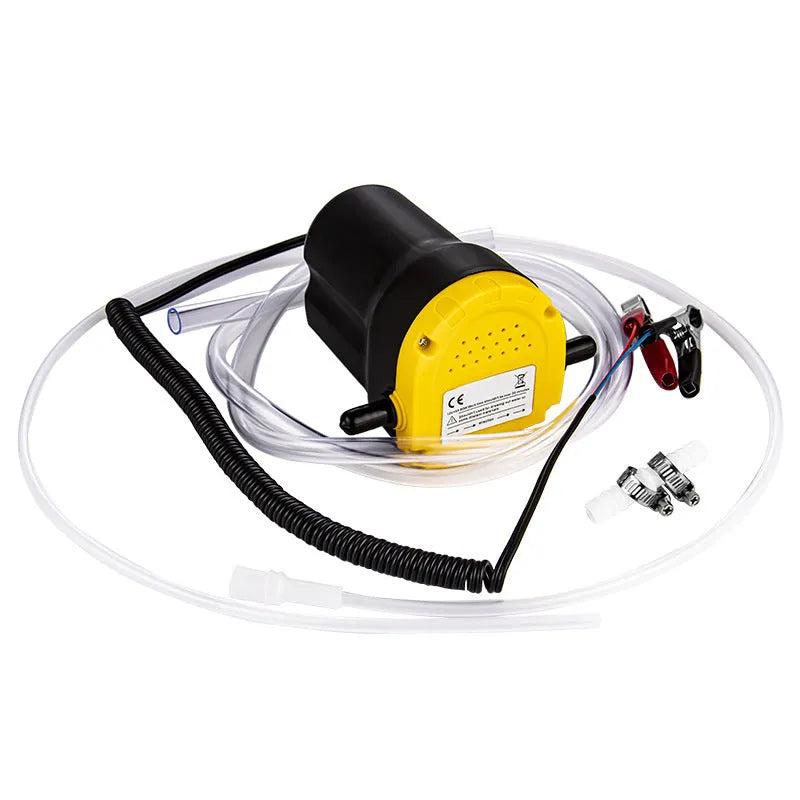 12V electric self-priming oil gear pump with engineering plastic body for fluid transfer.