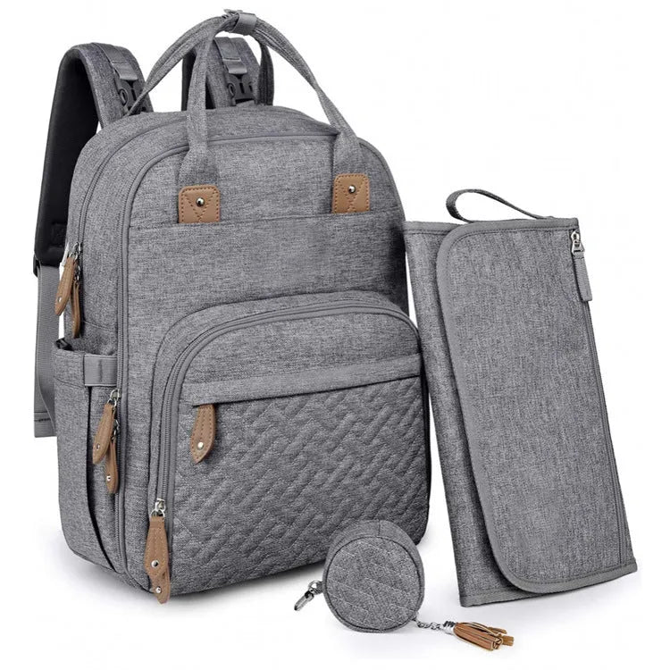 Women's plaid polyester rucksack, 21-inch length, waterproof and ultra-light, in black, light gray or dark gray