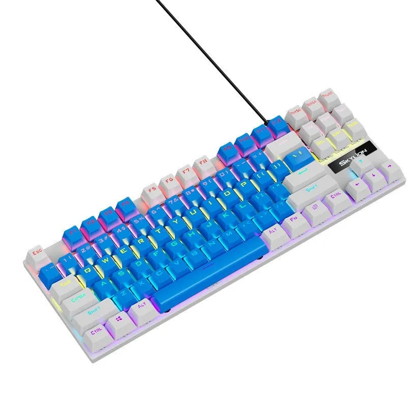 K87 mechanical keyboard with metal frame and braided USB cable in selectable colour options