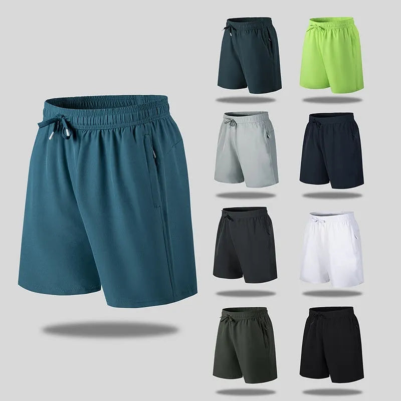 Men's loose fit quick-drying sports shorts in polyester fibre with micro-elastic waistband
