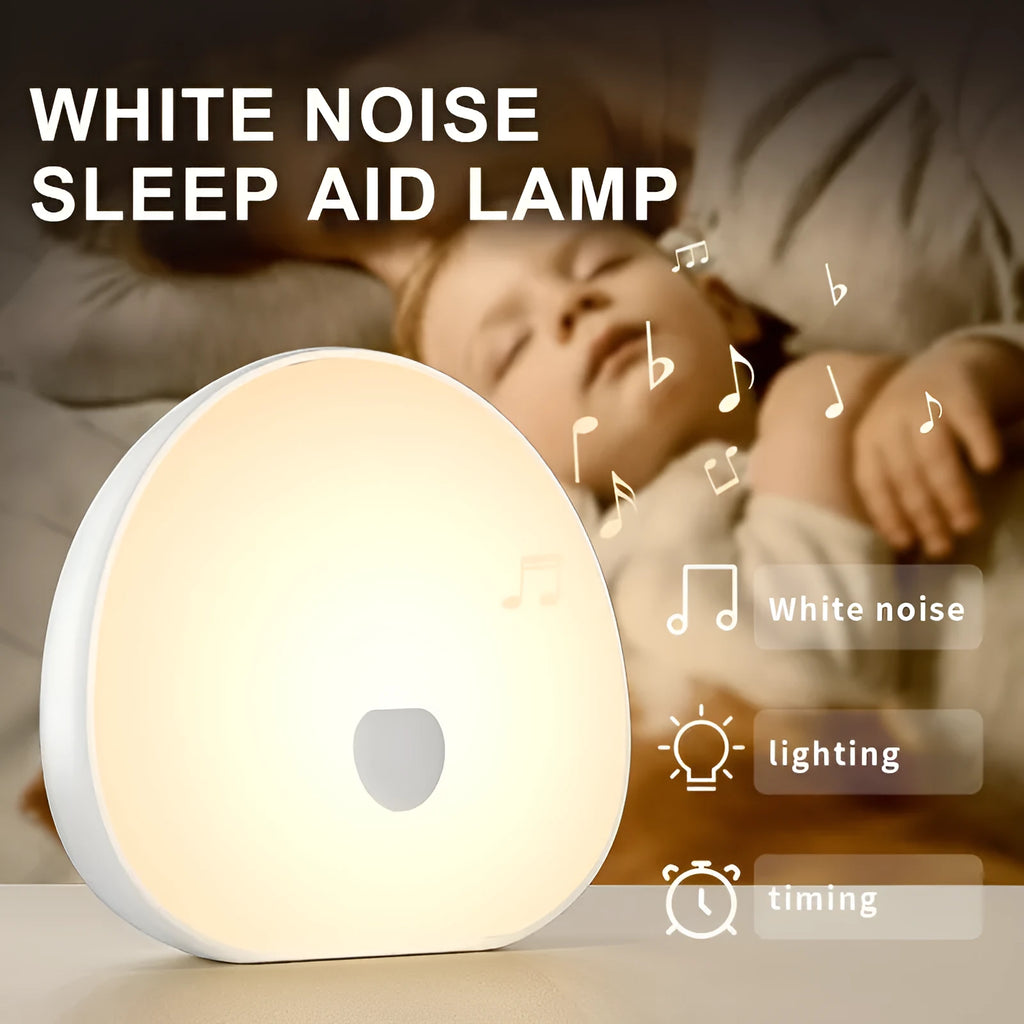 White rechargeable baby night feeding comforter with music function on display
