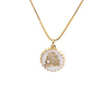 Copper bottle cap pendant necklace with electroplated finish on a 40cm box chain in multiple colours