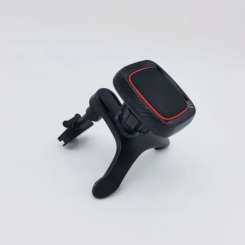 Hose black car air vent phone holder with long brush mount on vehicle vent.