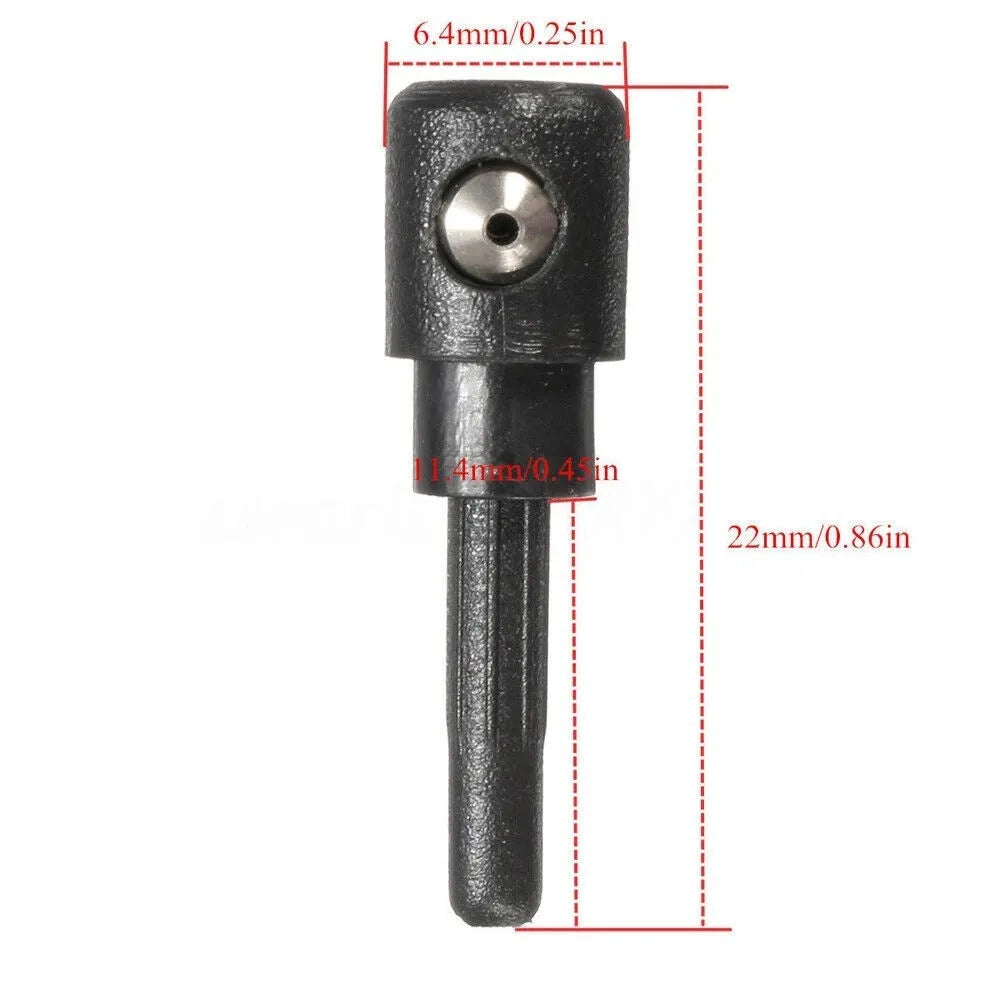 Black rear windshield washer nozzle replacement part for Volkswagen Golf and Audi Skoda cars.