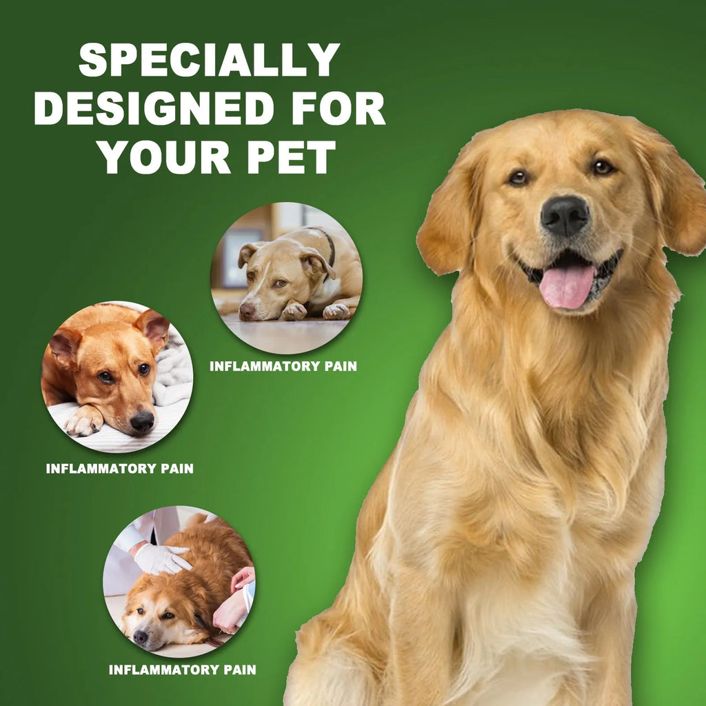60ml pet pain relief drops bottle with natural herbal ingredients including cranberry and echinacea extracts