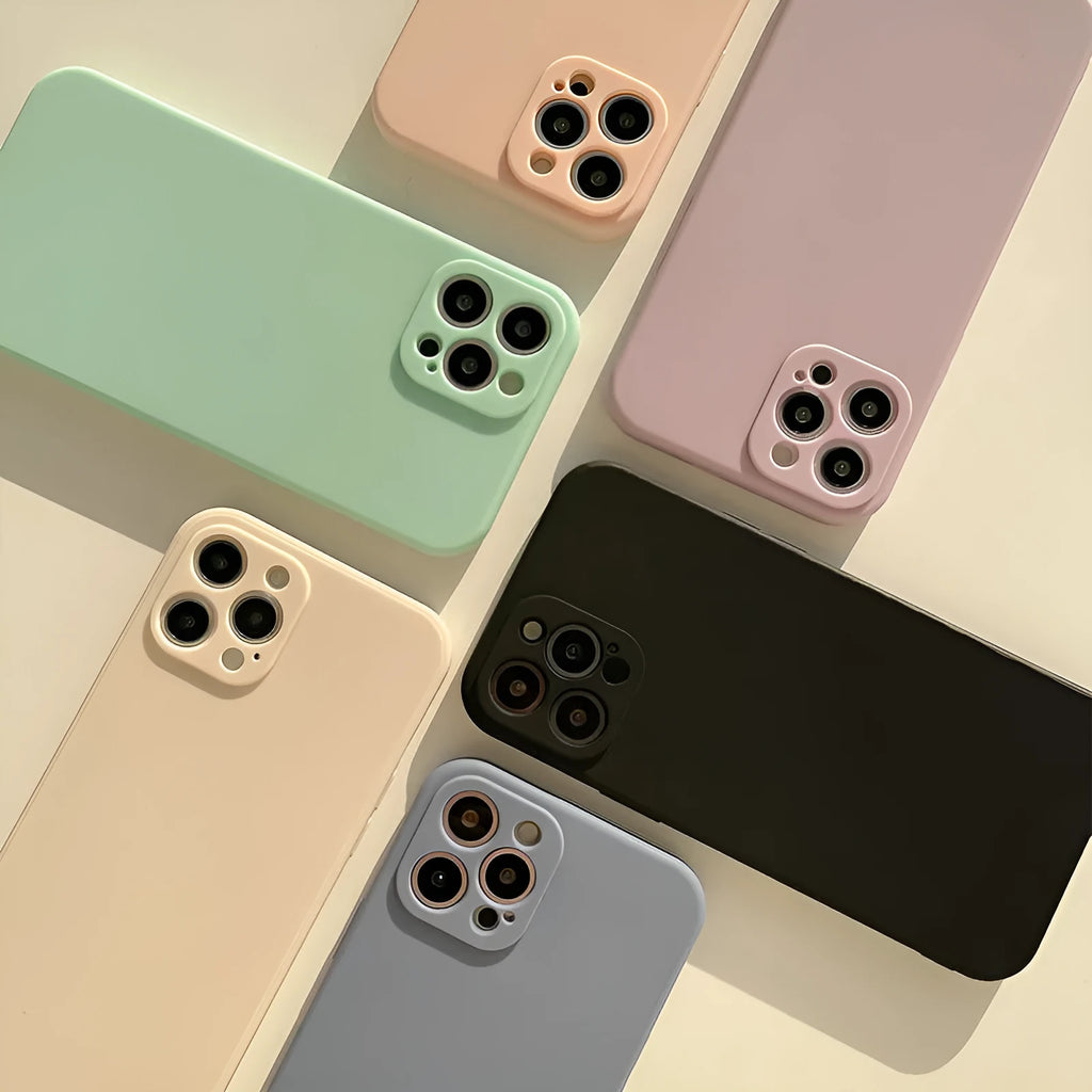 Frosted matte TPU phone case for iPhone 14 in slate blue colour.