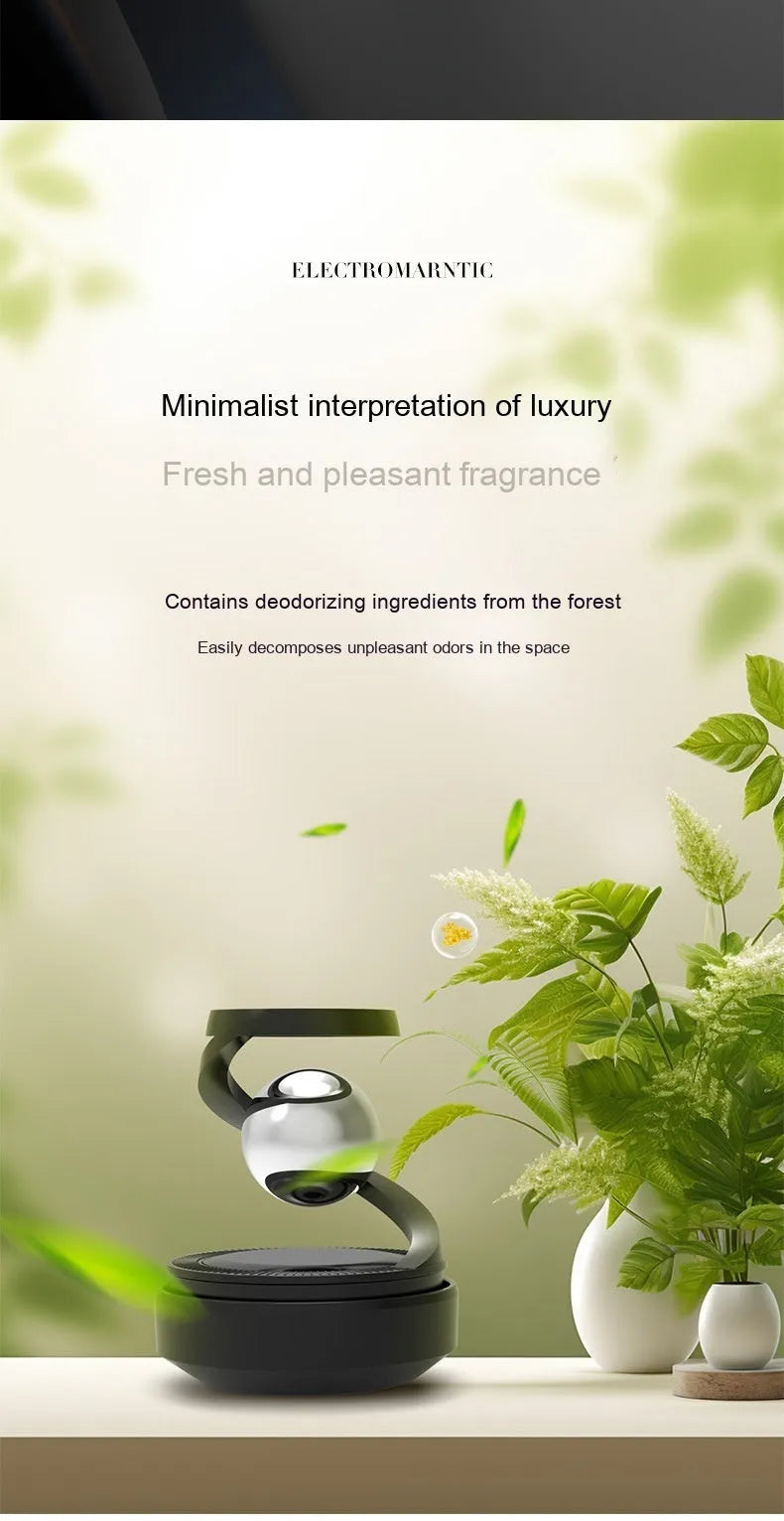 Solar-powered car perfume with decorative design and fragrance dispenser for vehicle interiors