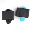 Blue elastic bandage foot pads with arch support for men and women, made from EVA, nylon, polyester-latex, and silk materials