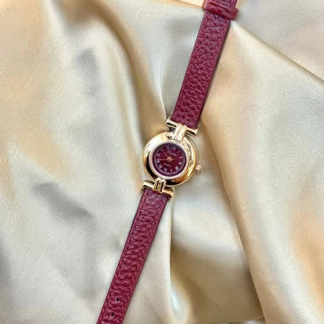 Chinese-style women's watch with alloy case, 8mm thickness, showing camellia pattern design option
